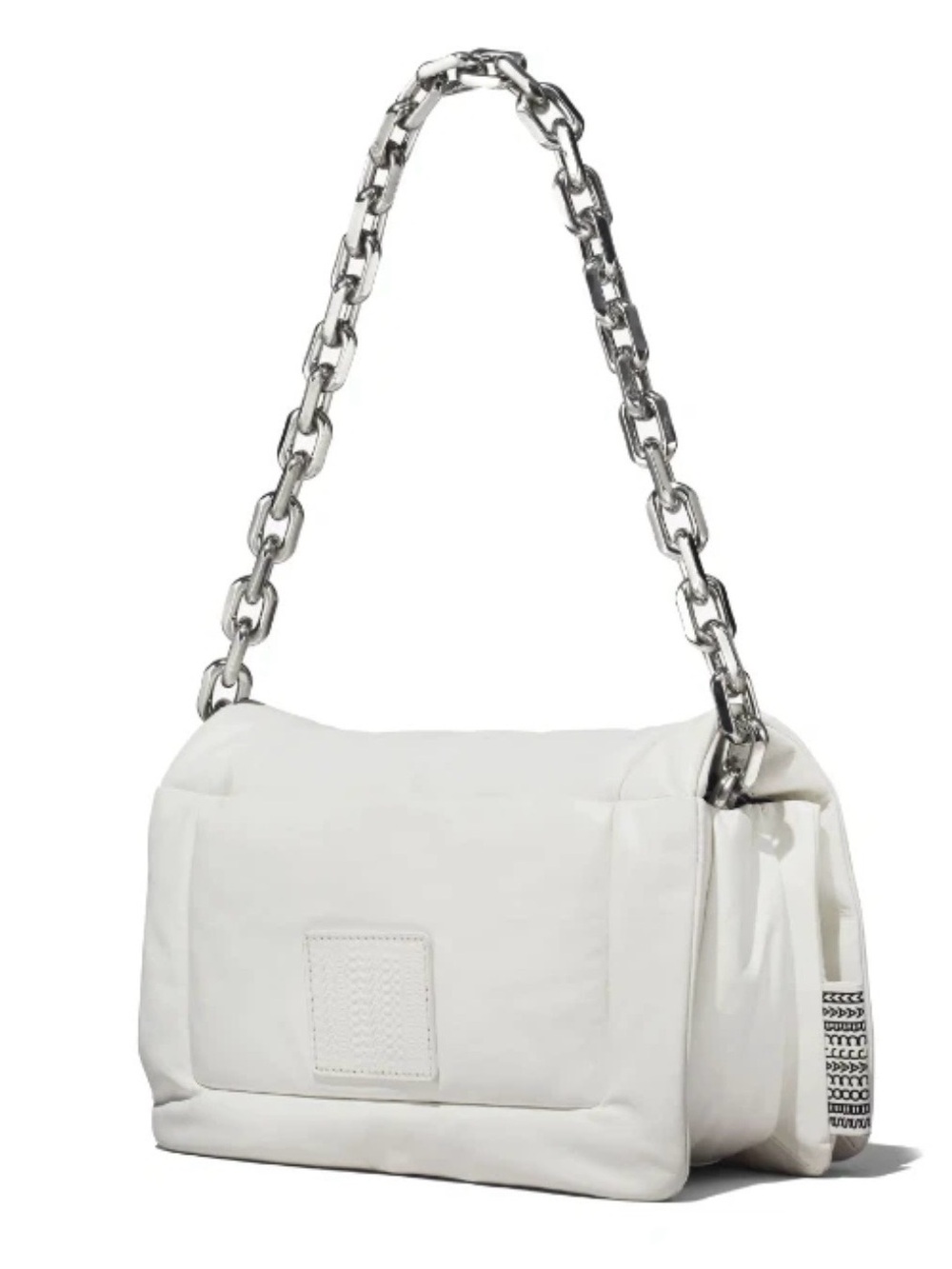 Marc Jacobs The Barcode Pillow Leather Shoulder Xbody Bag White/Silver NWOT